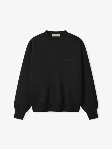 Drop-Shoulder Script Crewneck Sweatshirt