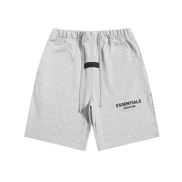 Drawstring Shorts with Front Text Logo